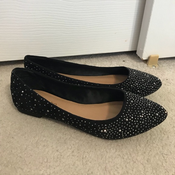 sparkly pointed flats